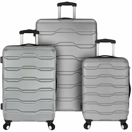 ELITE LUGGAGE Omni 3 Piece Hardside Spinner Luggage Set, Grey, 3PK EL09075G